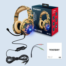 Load image into Gallery viewer, Gaming Headphones Camouflage Surround Sound Stereo Wired Earphones USB Microphone - Amuzi
