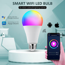 Load image into Gallery viewer, Remote Colorful RGB LED Light Dimmable Alexa Intelligent WIFI Smart Bulb
