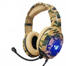Load image into Gallery viewer, Gaming Headphones Camouflage Surround Sound Stereo Wired Earphones USB Microphone - Amuzi
